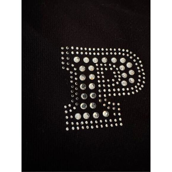 VS pINK bling campus Hooded Full Zip Up y2k heritage crown Jacket sweatshirt xl - Picture 5 of 11